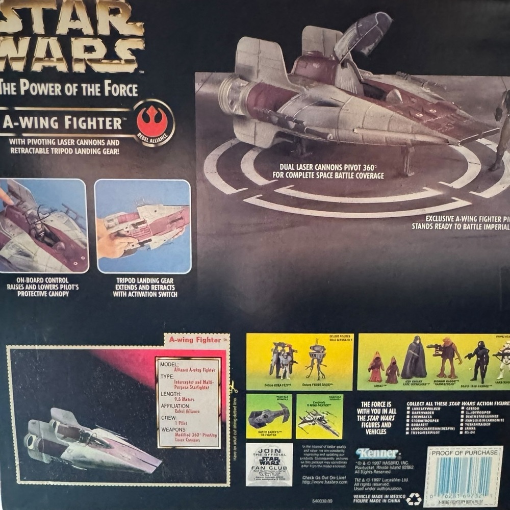 Star Wars Power of the Force A-Wing Fighter with Pilot - Picture 6 of 6